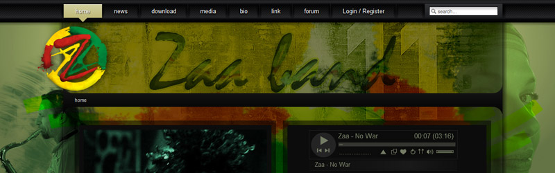 web design ZAA reggae band