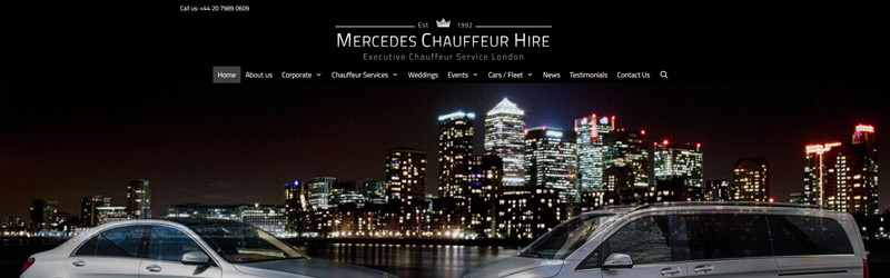 Mercedes Chauffeur Hire web design